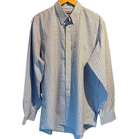 Kirkland Signature Dress Shirt Size 17 1/2, 36-37 Plaid Work Office Business - Picture 1 of 4
